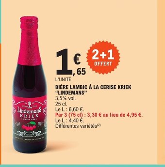 E.Leclerc BIÈRE LAMBIC À LA CERISE KRIEK offre