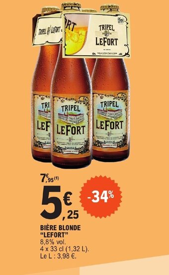 E.Leclerc BIÈRE BLONDE LEFORT offre