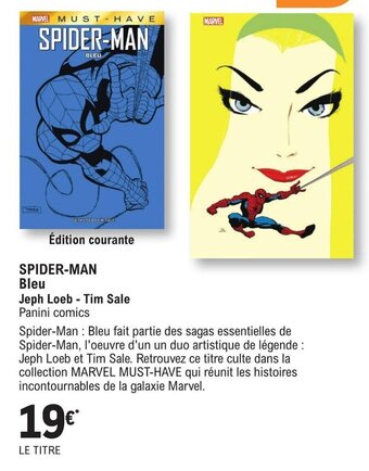 E.Leclerc SPIDER-MAN Bleu Jeph Loeb - Tim Sale offre