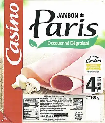 Spar JAMBON DE PARIS DÉCOUENNÉ DÉGRAISSÉ offre