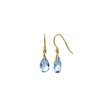 Auchan Parure collier + boucles d'oreilles or 375 millièmes et topazes bleues traitées offre