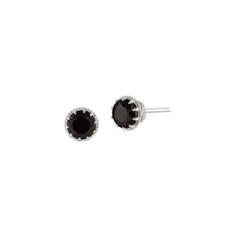 Auchan Boucles d'oreilles argent et oxydes de zirconium blancs ou noirs offre