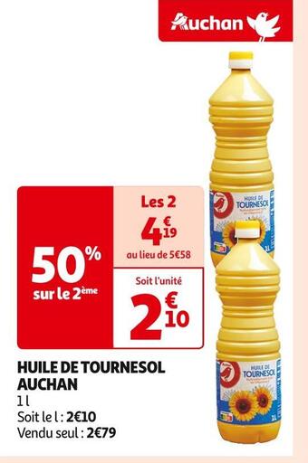 Auchan Supermarché Auchan huile de tournesol offre