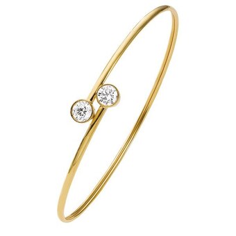 Auchan Bracelet jonc or 375 millièmes et oxydes de zirconium offre