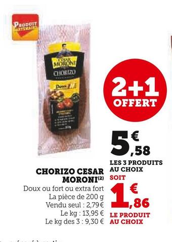 U Express Cesar moroni chorizo offre