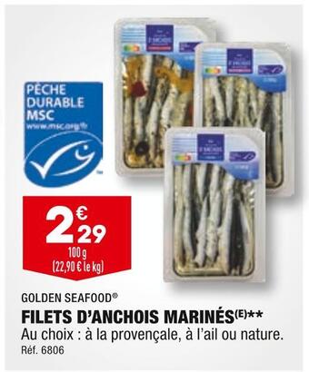 ALDI Golden seafood filets d’anchois marinés offre