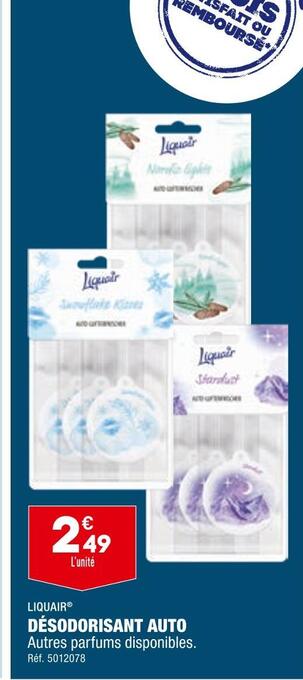 ALDI Liquair désodorisant auto offre