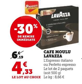 U Express Lavazza cafe moulu offre