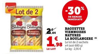 La boulangere baguettes viennoises natures