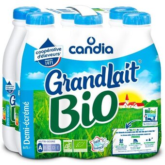 Auchan Grandlait bio demi-écrémé candia offre