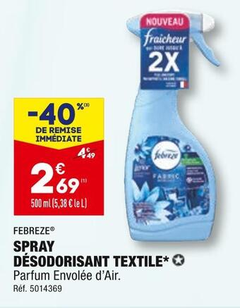 ALDI Febreze spray désodorisant textile offre