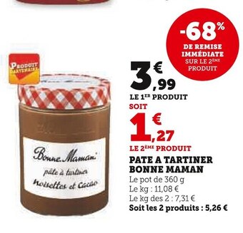 U Express Bonne maman pate a tartiner offre