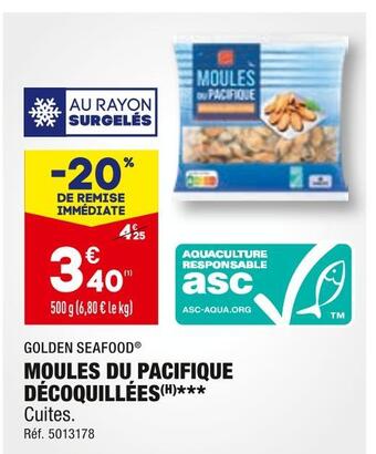 ALDI Golden seafood moules du pacifique décoquillées offre