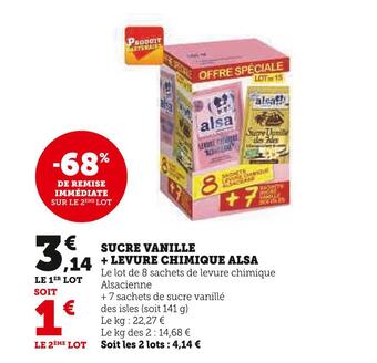 U Express Alsa sucre vanille + levure chimique offre