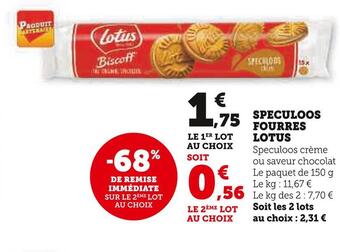 U Express Lotuslotus speculoos fourres offre
