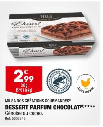 ALDI Milsa nos créations gourmandes dessert parfum chocolat offre