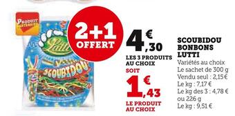Super U Lutti scoubidou bonbons offre
