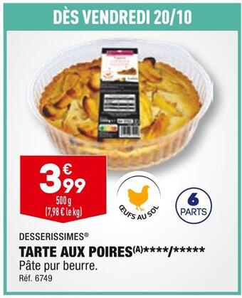 ALDI Desserissimes tarte aux poires offre