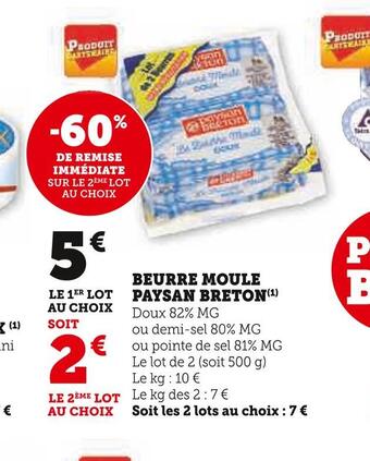 U Express Paysan breton beurre moule offre