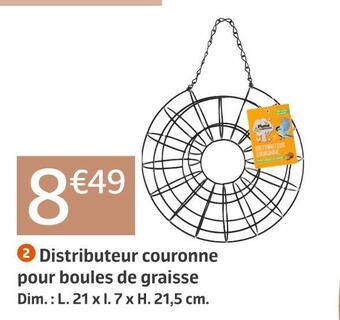 Jardiland Distributeur couronne pour boules de graisse offre
