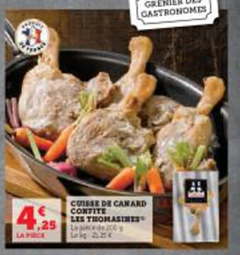 Super U CUISSE DE CANARD CONFITE Les Tromasines offre
