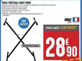 Brico Cash MAXI TRÉTEAU LIGHT NOIR offre
