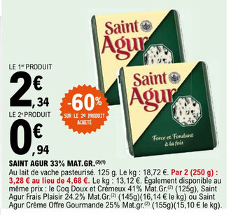 E.Leclerc SAINT AGUR 33% MAT.GR. offre
