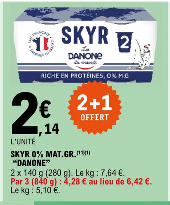 E.Leclerc SKYR 0% MAT.GR. "DANONE" offre