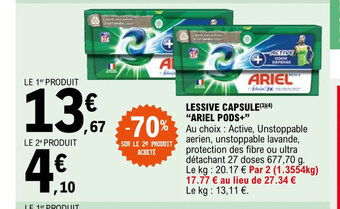 E.Leclerc LESSIVE CAPSULE "ARIEL PODS+" offre