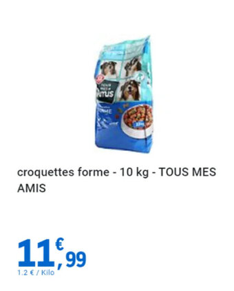 croquettes forme - 10 kg - TOUS MES AMIS