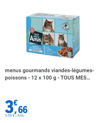 menus gourmands viandes-légumes-poissons - 12 x 100 g - TOUS MES...