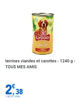 E.Leclerc terrines viandes et carottes - 1240 g - TOUS MES AMIS offre