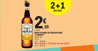 E.Leclerc BIÈRE BLONDE DE DÉGUSTATION "3 MONTS" offre
