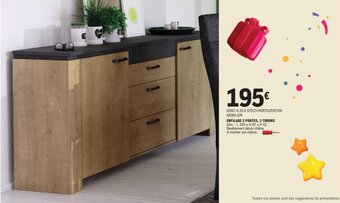 E.Leclerc ENFILADE 2 PORTES, 3 TIROIRS offre