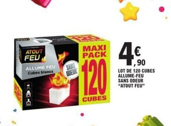 E.Leclerc LOT DE 120 CUBES ALLUME-FEU SANS ODEUR "ATOUT FEU" offre