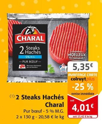 Colruyt Charal 2 steaks hachés offre