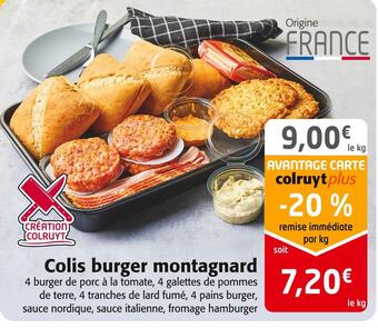 Colruyt Colis burger montagnard offre