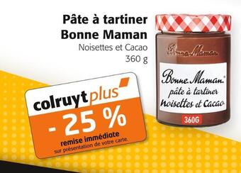 Colruyt Bonne maman pâte à tartiner offre