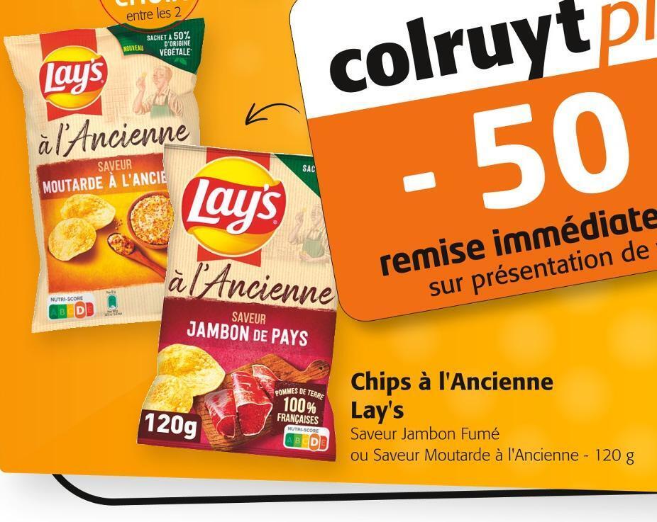Promo Lay's chips à l'ancienne chez Colruyt