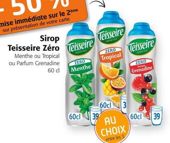 Colruyt Teisseire zéro sirop offre