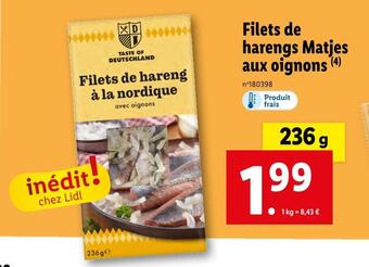 Filets de harengs matjes aux oignons