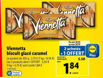 Lidl Miko viennetta biscuit glacé caramel offre