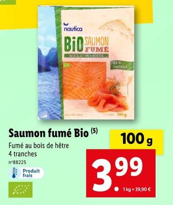 Lidl Nautica saumon fumé bio offre