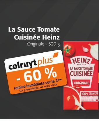 Colruyt Heinz la sauce tomate cuisinée offre