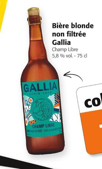 Colruyt Gallia bière blonde non filtrée offre
