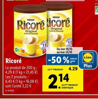 Lidl Nestlé ricoré offre