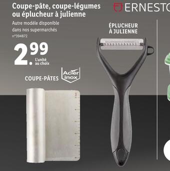 Ernesto coupe-pâte, coupe-légumes ou éplucheur à julienne
