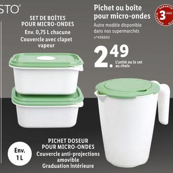 Lidl Silver crest pichet ou boîte pour micro-ondes offre