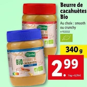 Lidl Maribel beurre de cacahuètes bio offre