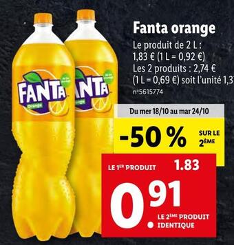 Lidl Fanta fanta orange offre